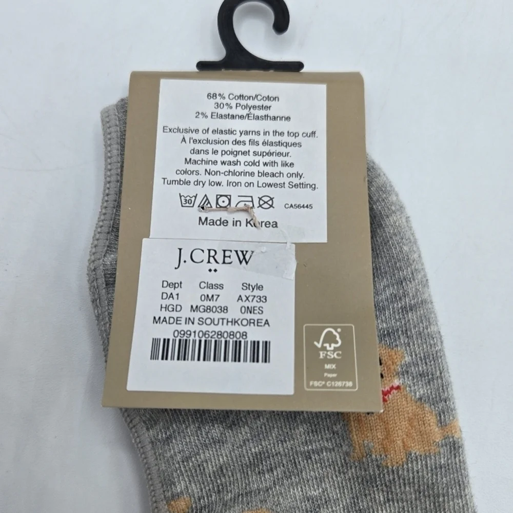 J. Crew golden retriever American flag no show socks